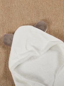 Ear Design Baby Swaddling Blanket - White - View 8