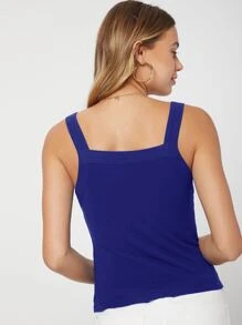 SHEIN Unity LENZING™ ECOVERO™品牌粘膠纖維背心上衣 - 寶藍色 - 查看 2