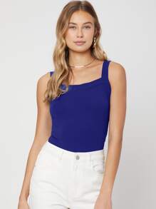 SHEIN Unity LENZING™ ECOVERO™品牌粘膠纖維背心上衣 - 寶藍色 - 查看 4