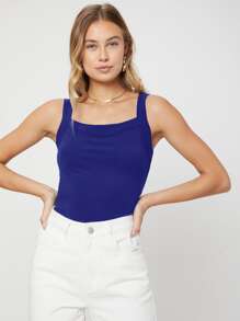 SHEIN Unity LENZING™ ECOVERO™品牌粘膠纖維背心上衣 - 寶藍色 - 查看 5