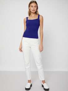 SHEIN Unity LENZING™ ECOVERO™品牌粘膠纖維背心上衣 - 寶藍色 - 查看 8