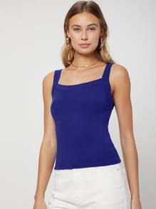 SHEIN Unity LENZING™ ECOVERO™品牌粘膠纖維背心上衣 - 寶藍色 - 查看 10