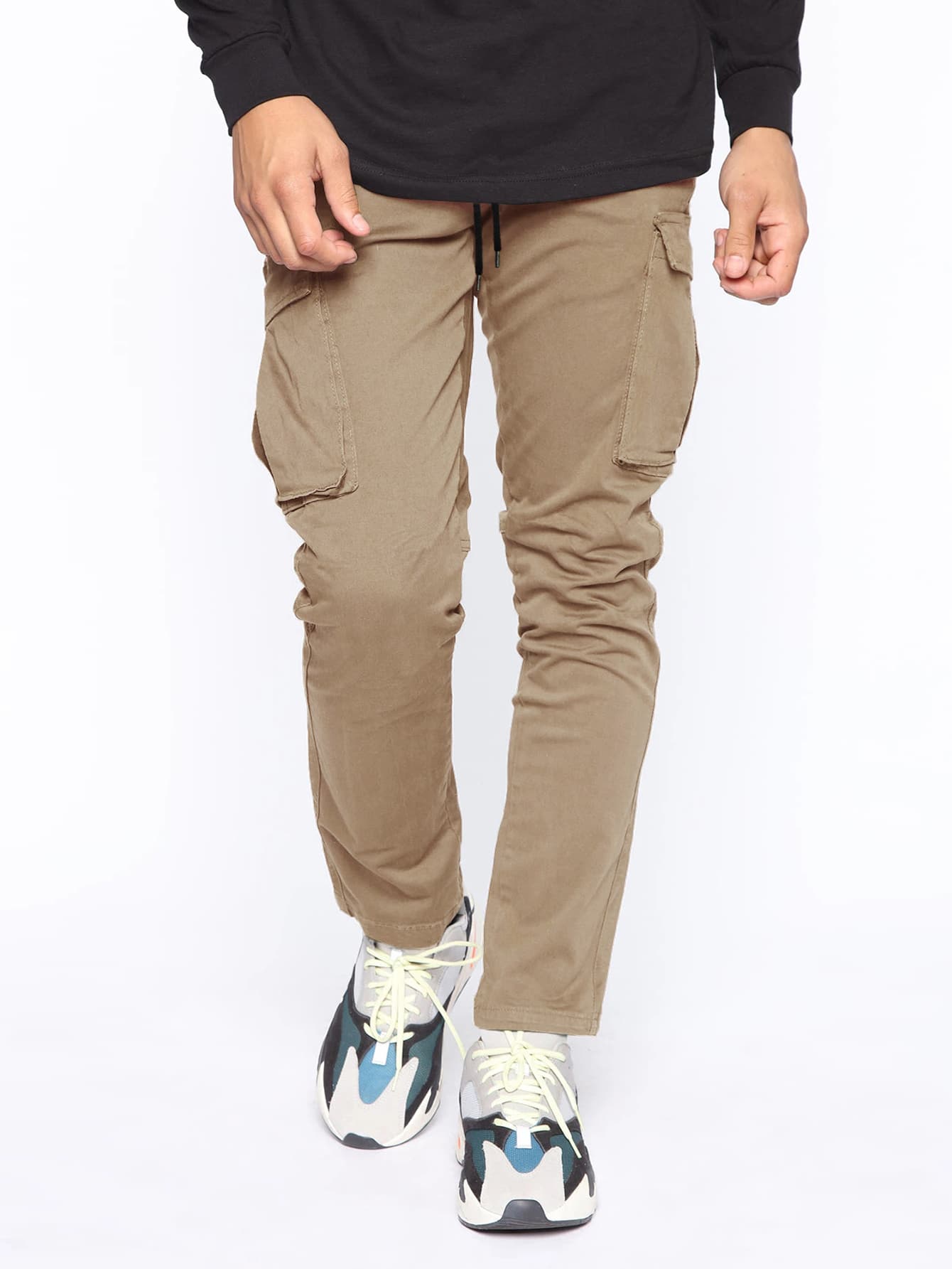 Manfinity Men Flap Pocket Cargo Trousers - Khaki - View 1
