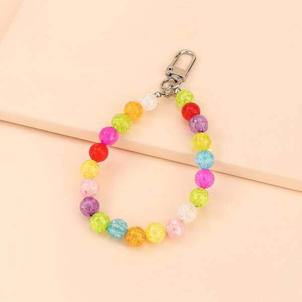 

Colorblock Beaded Bag Charm, Multicolor