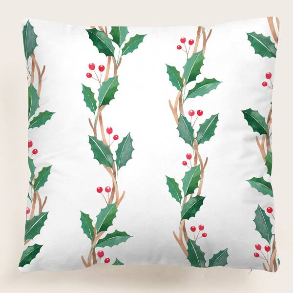 

Leaf Print Cushion Cover Without Filler, Multicolor