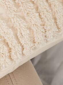 Tassel Trim Cushion Cover Without Filler - Beige - View 2