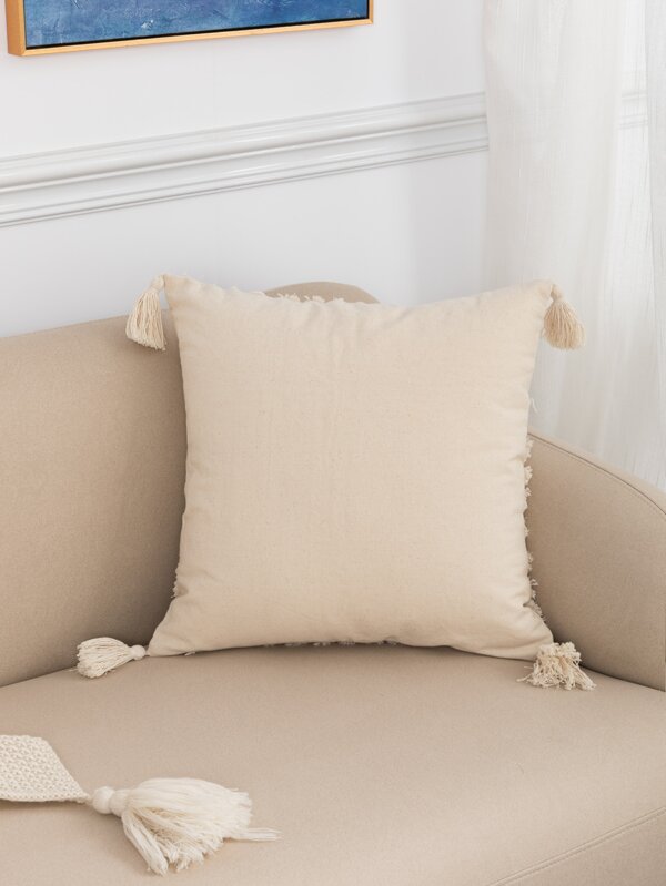 Tassel Trim Cushion Cover Without Filler SHEIN USA