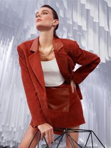 SHEIN Unity High Waist Wrap Skirt - Burnt Orange - View 8