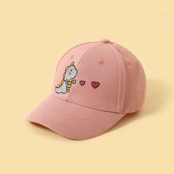 

Girls Cartoon Embroidery Baseball Cap, Pink