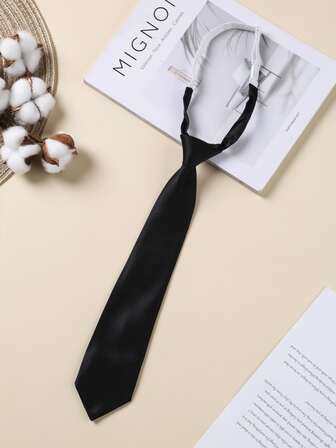 1 件女士经典黑色可调节颈链领带，适合大学制服、节日派对或表演、学校配饰女士