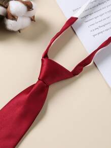 chiếc cà vạt đơn giản - Màu Đỏ Sâu - Xem 3