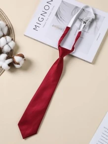 chiếc cà vạt đơn giản - Màu Đỏ Sâu - Xem 4