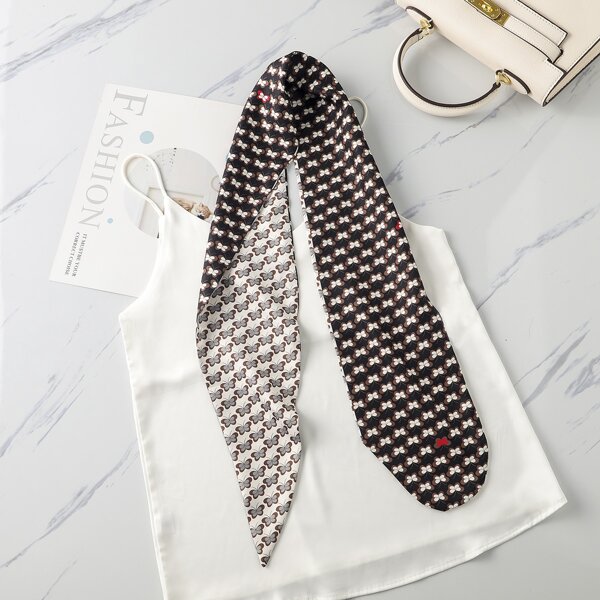 

Butterfly Print Twilly Scarf, Multicolor