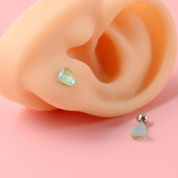 

Heart Decor Stud Earrings, Green
