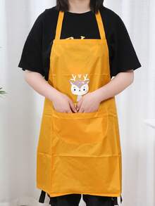 Deer Print Apron - Yellow - View 1