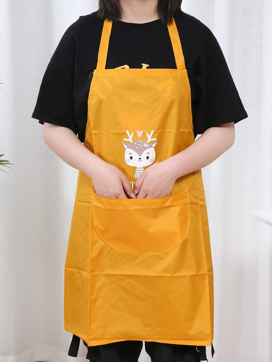 Deer Print Apron - Yellow - View 1