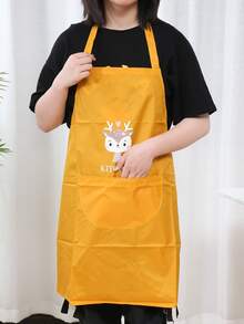 Deer Print Apron - Yellow - View 2