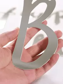 1 件字母图形拉旗，金属银色生日纸质横幅，适合生日派对