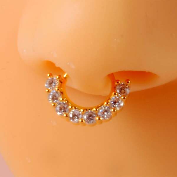 

Zircon Decor Nose Ring, Gold
