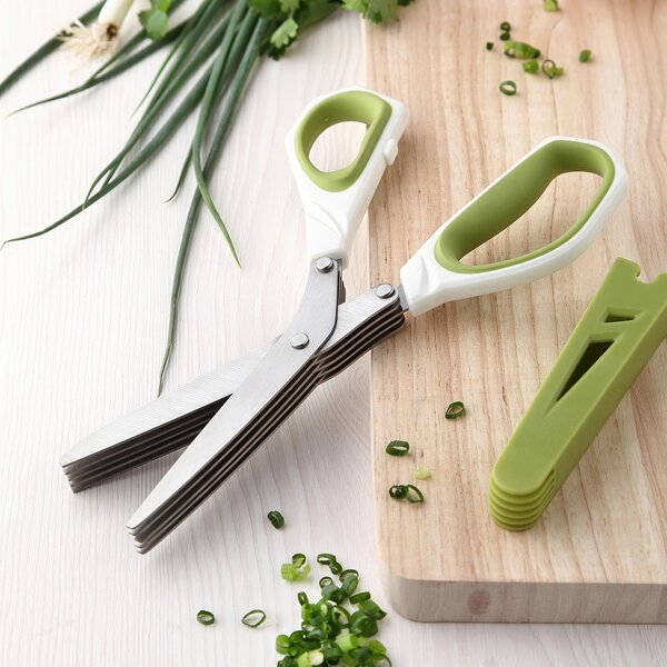 

1pc Multifunction Scallion Scissor, Green