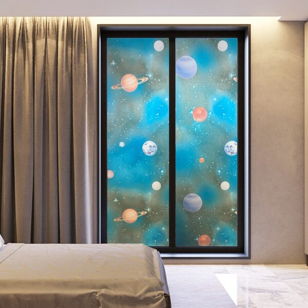

Planet Pattern Window Privacy Sticker, Multicolor
