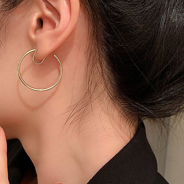 

2pcs Ring Decor Ear Cuff, Gold