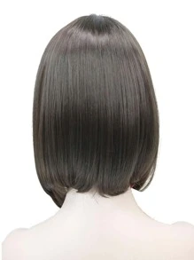 Cabello corto y liso con diadema - Negro - Ver 2