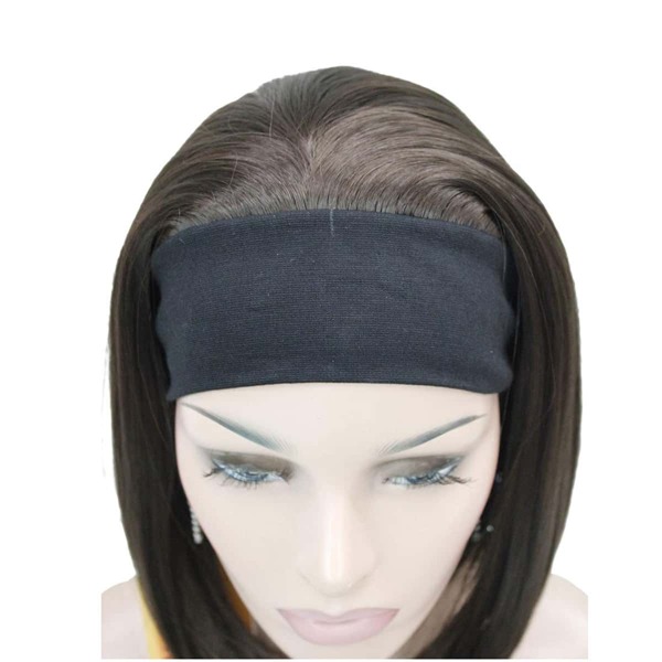 

Short Straight Wig With Headband, Black