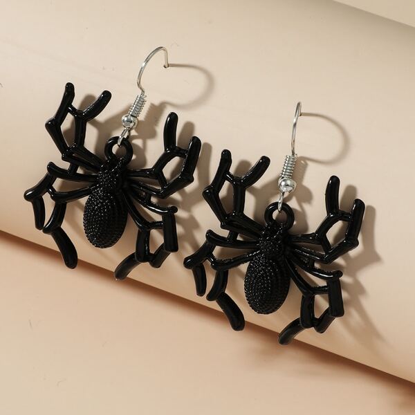 

Halloween Spider Drop Earrings, Black