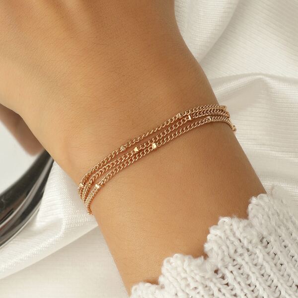 

Simple Layered Bracelet, Gold