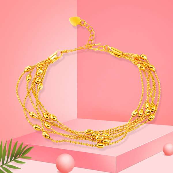 

Solid Layered Bracelet, Gold