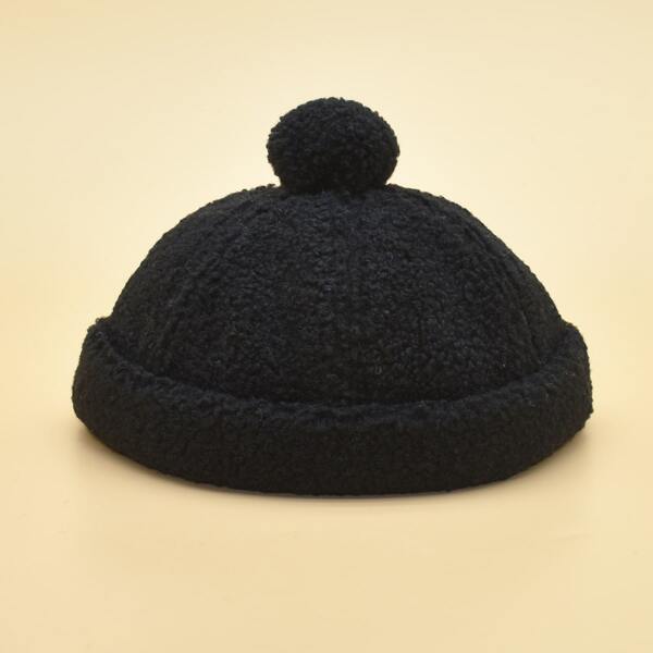 

Toddler Kids Fuzzy Docker Hat, Black