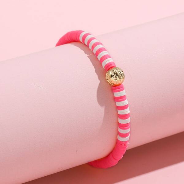 

Simple Beaded Bracelet, Hot pink