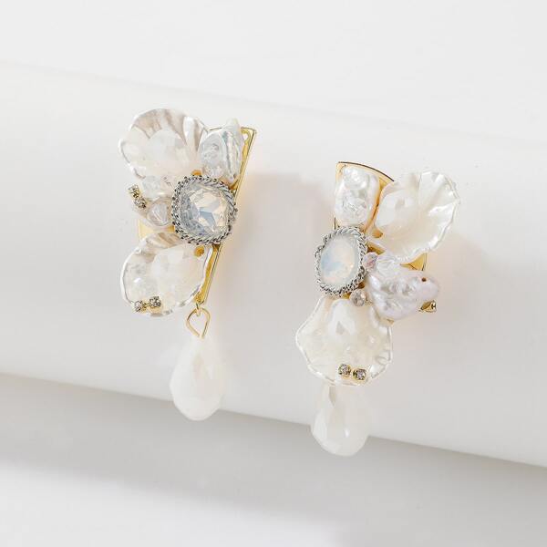 

Faux Pearl Decor Drop Earrings, White
