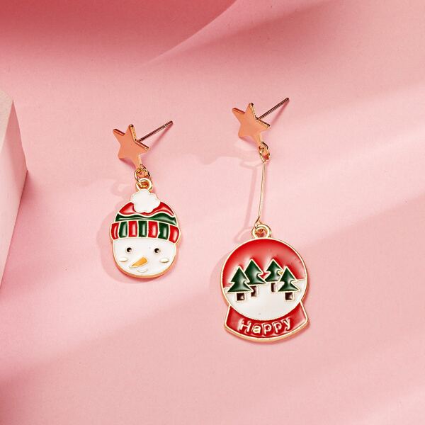 

Christmas Snowman Decor Drop Earrings, Multicolor