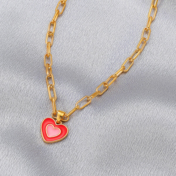 

Heart Charm Necklace, Gold