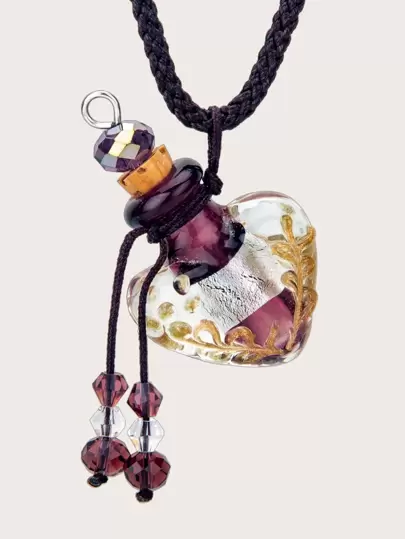 ネックレス ガラス ボトルチャームの画像
