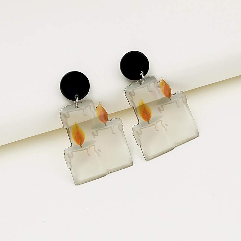 

Candle Drop Earrings, Beige