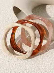 件/套時尚方形手鐲套裝搭配彩色樹脂裝飾 - 彩色 - 查看 2