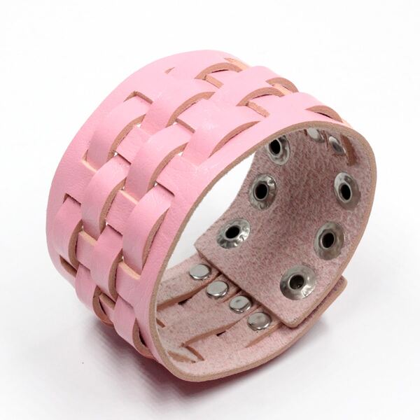

Braided Wide Bracelet, Pink