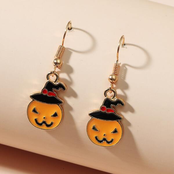 

Halloween Pumpkin Drop Earrings, Multicolor