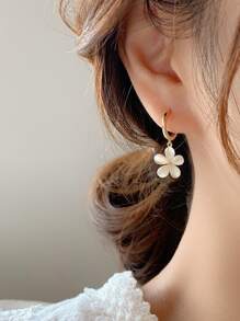 Andkiss 花朵吊坠耳环 情人节、妈妈、母亲、母亲节、礼物 - 金黃色 - 查看 2