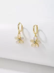 Andkiss 花朵吊坠耳环 情人节、妈妈、母亲、母亲节、礼物 - 金黃色 - 查看 3