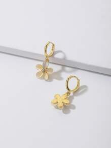 Andkiss 花朵吊坠耳环 情人节、妈妈、母亲、母亲节、礼物 - 金黃色 - 查看 4