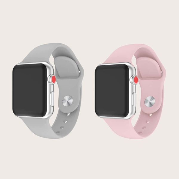 

2шт Силиконовый ремешок для часов iWatch, Многоцветный