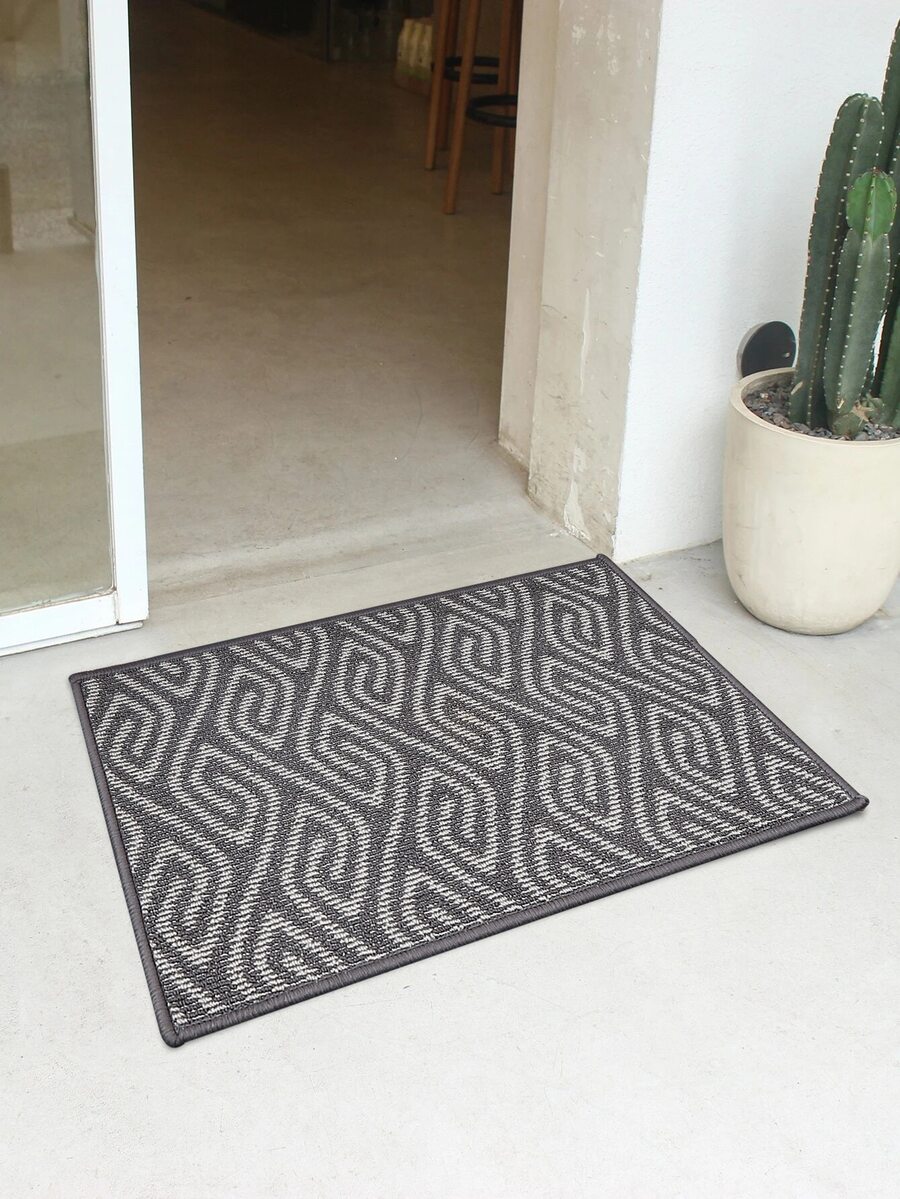Outdoor-Teppich mit geometrischem Muster - Grau - Übersicht 1