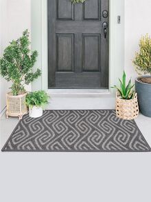 Outdoor-Teppich mit geometrischem Muster - Grau - Übersicht 2