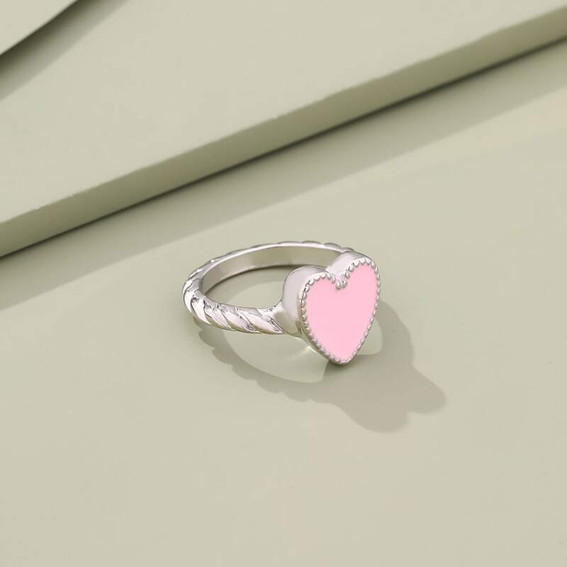 

Heart Decor Ring, Pink