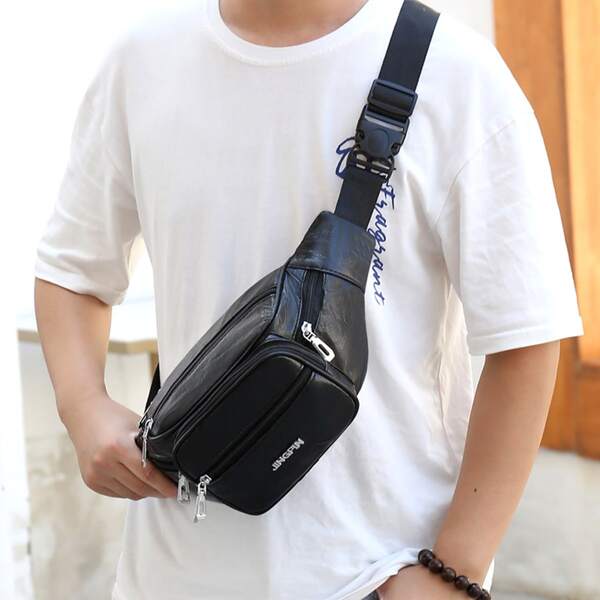 

Men Minimalist Fanny Pack, Black