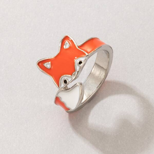 

Cartoon Fox Design Ring, Orange